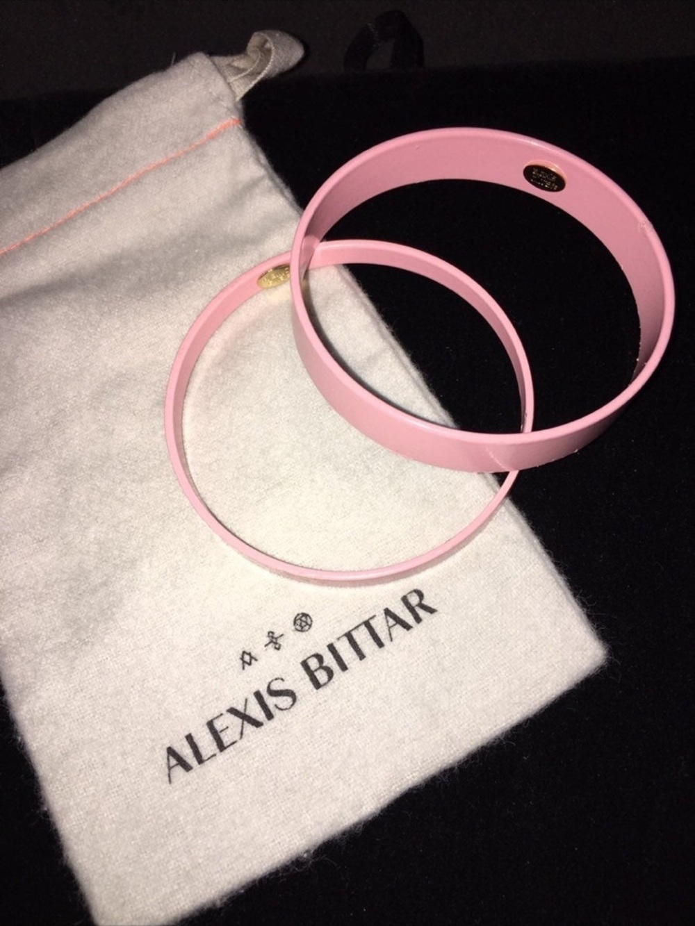 Alexis Bittar Pink Resin Bangle Bracelet Duo
